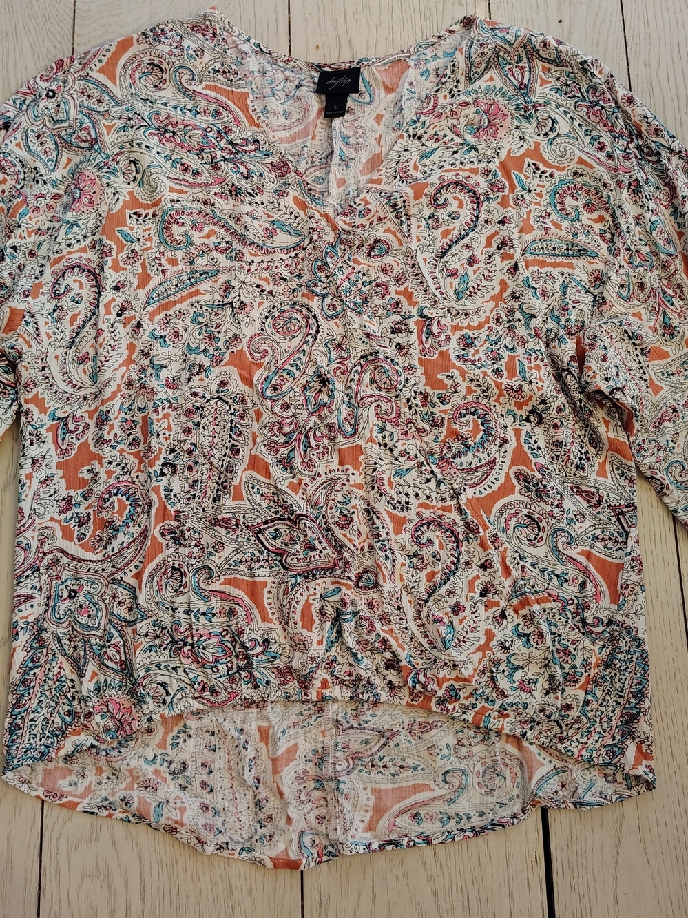 Day trip Women's Paisley  Blouse in Rust Multi small Bohemian feminine‎